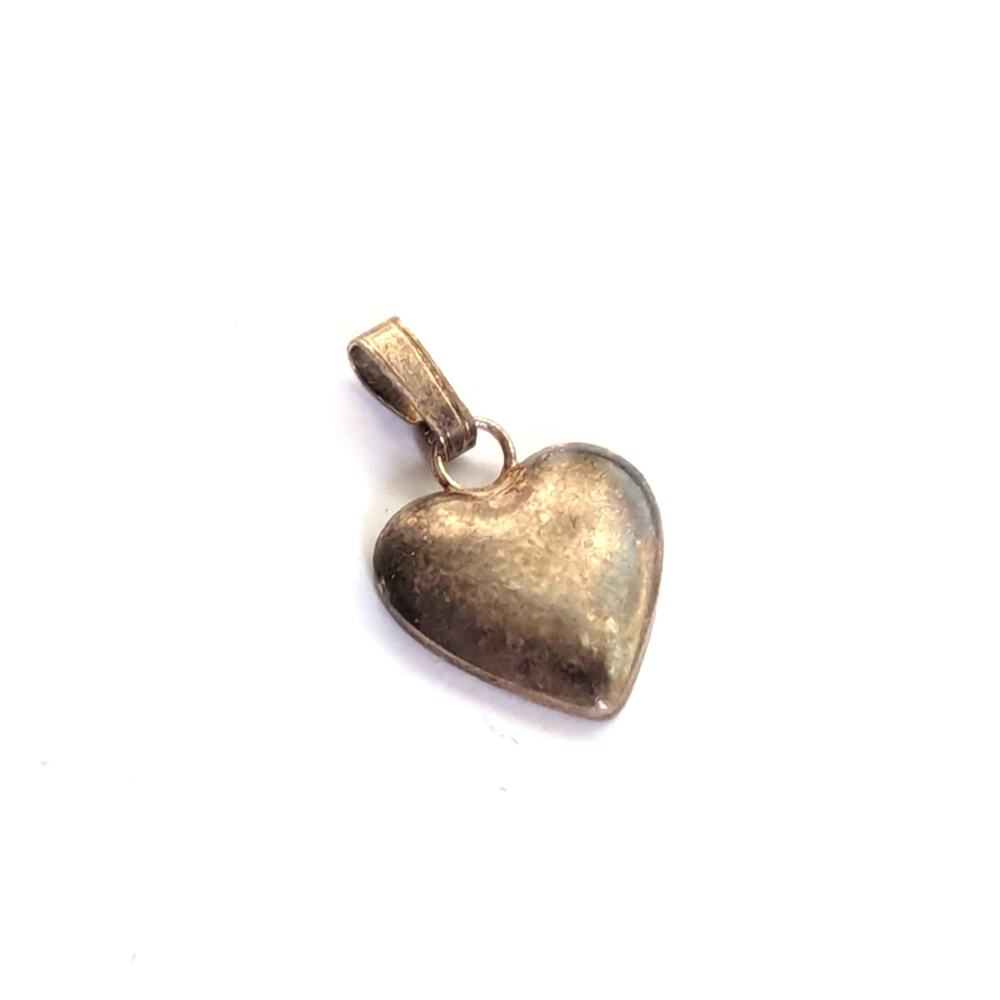 Vintage Estate IFS Sterling Silver Dainty Delicate Small Heart Charm Pendant